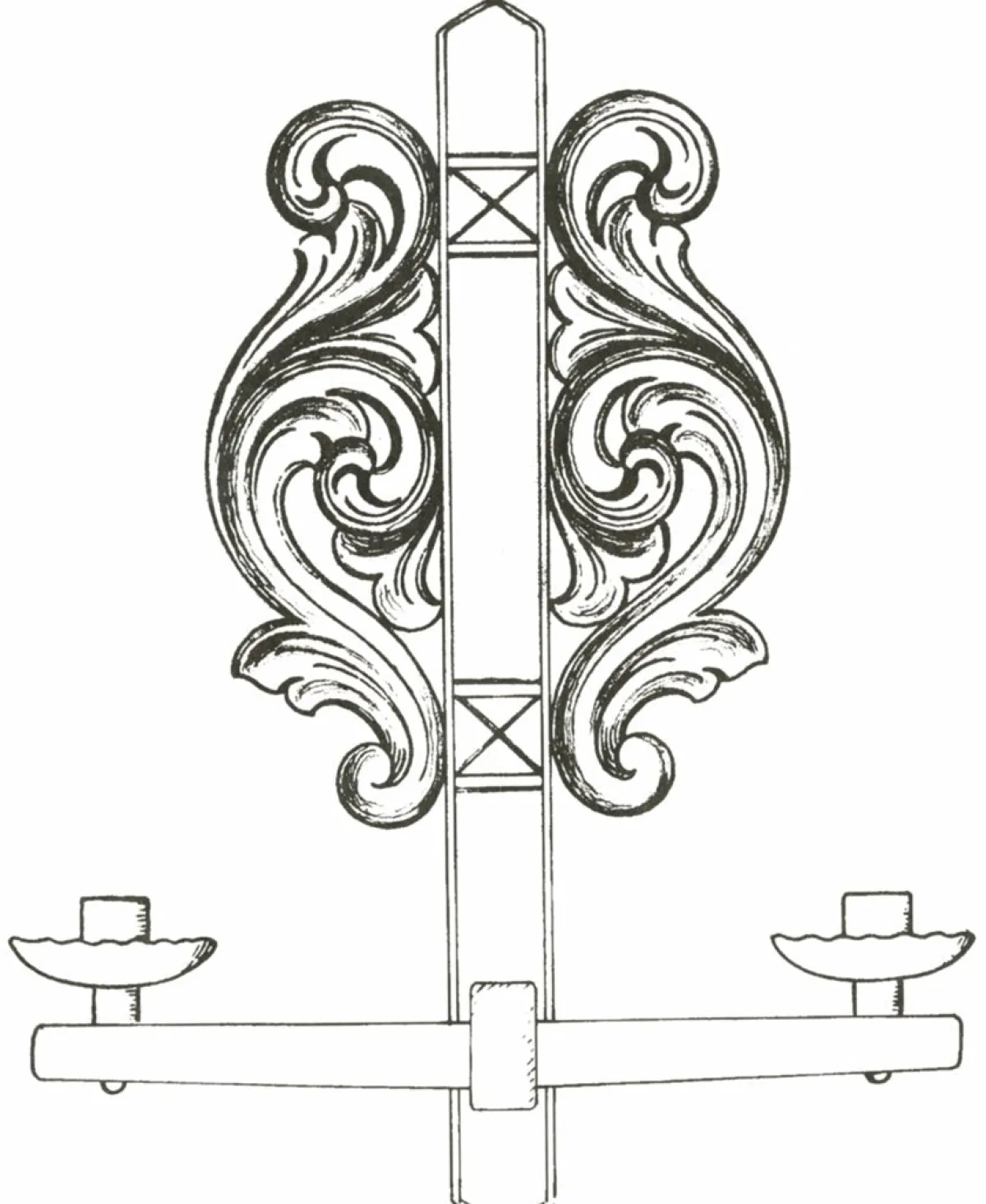 Vesterheim Woodworking | Patterns & Design Packets-Amrud Acanthus Carving Pattern #83- Lampett (Lamp)
