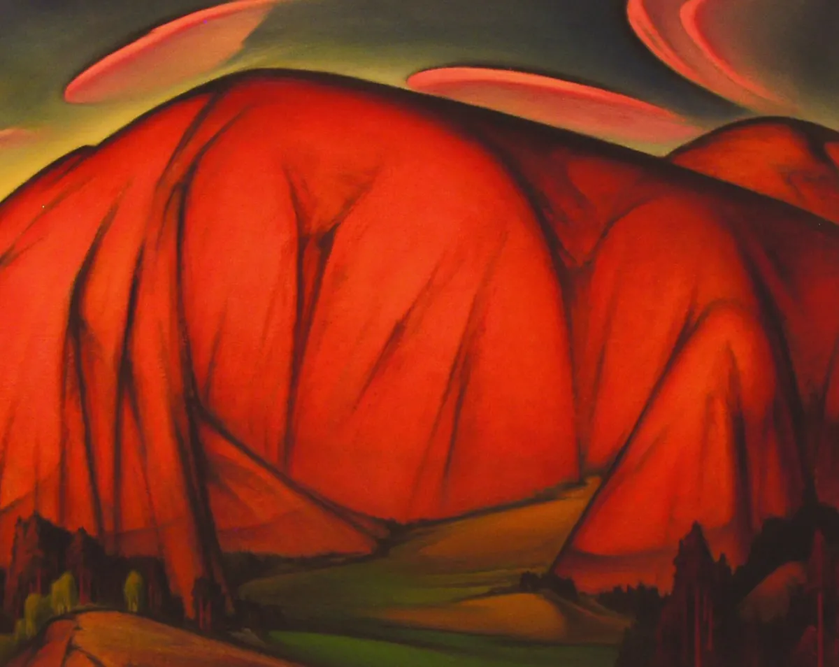 Vesterheim Giclee Reproduction Prints-Giclée Print from 's Collections - Red Mountain by Christian Midjo