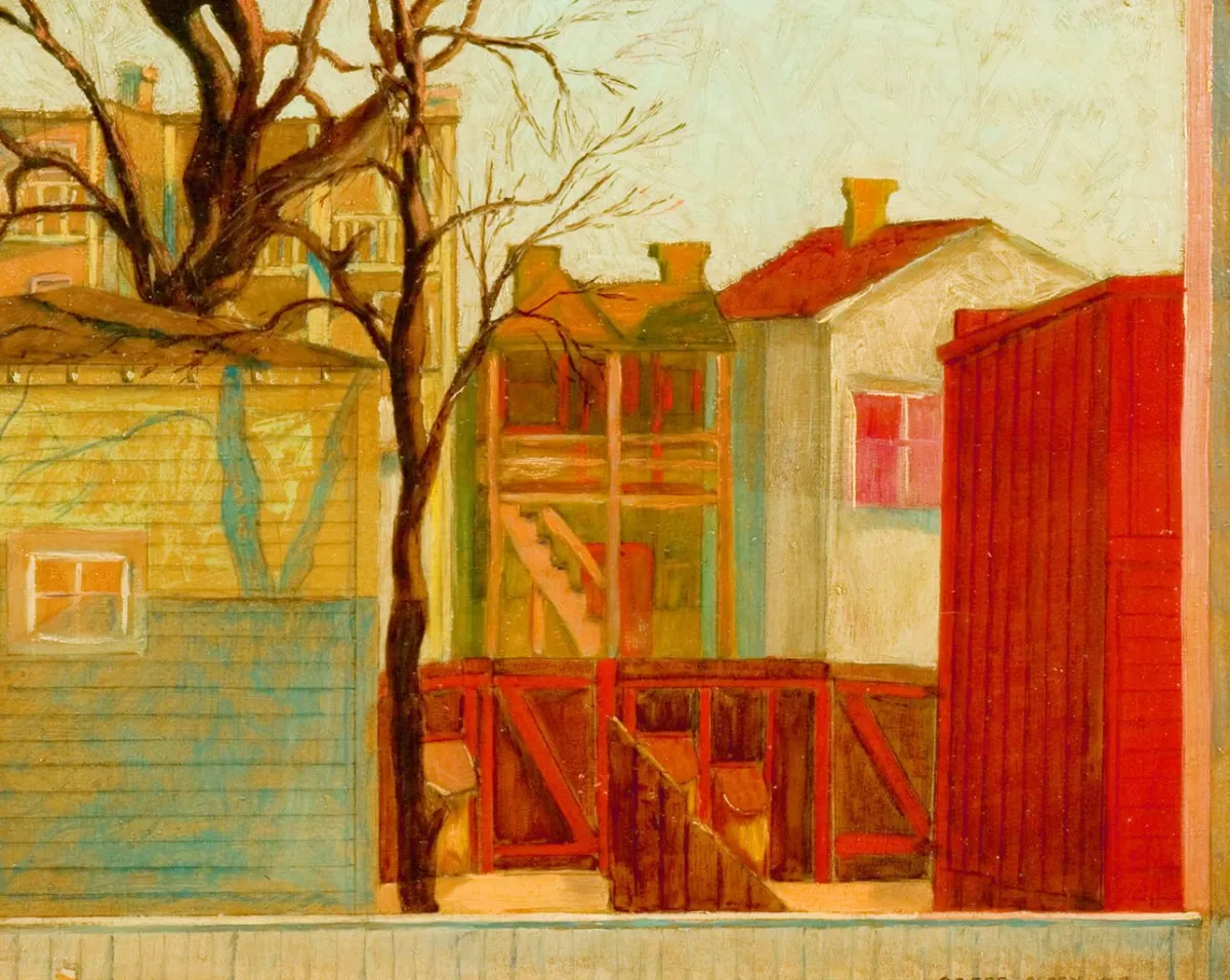 Vesterheim Giclee Reproduction Prints-Giclée Print from 's Collections - Scene from My Back Window by Oscar Olsen