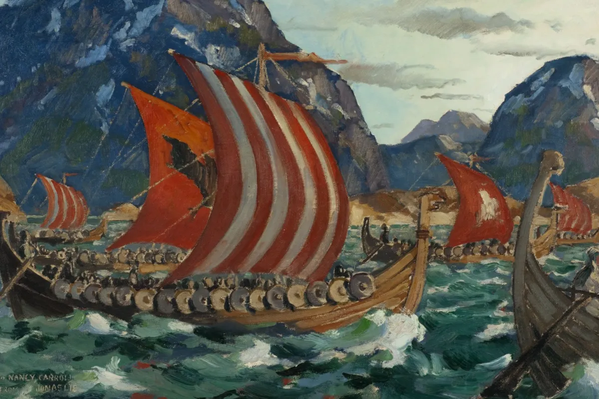 Vesterheim Giclee Reproduction Prints-Giclée Print from 's Collections - Viking Ship by Jonas Lie