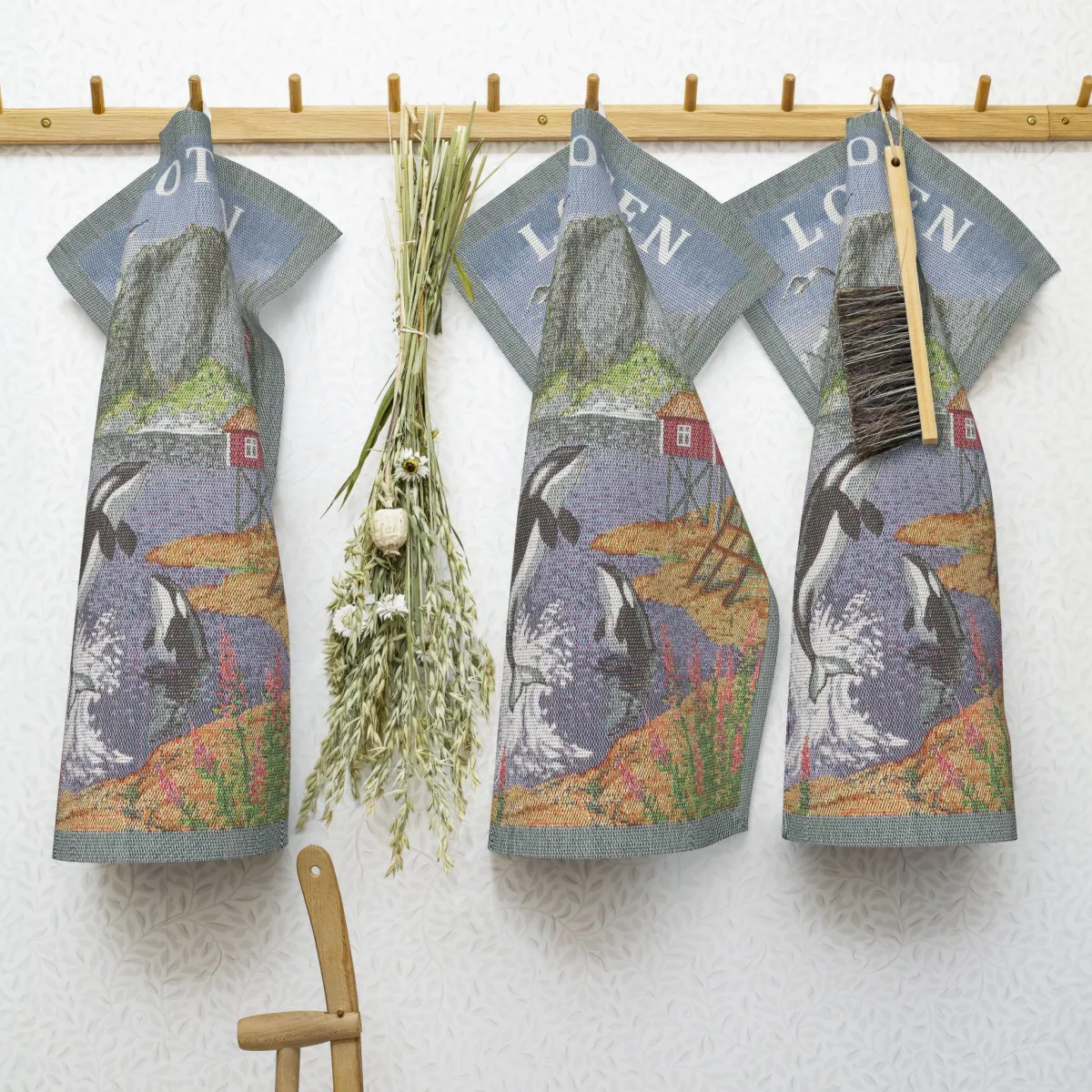 Vesterheim Towels, Runners, & Washcloths-Lofoten Tea Towel by Ekelund