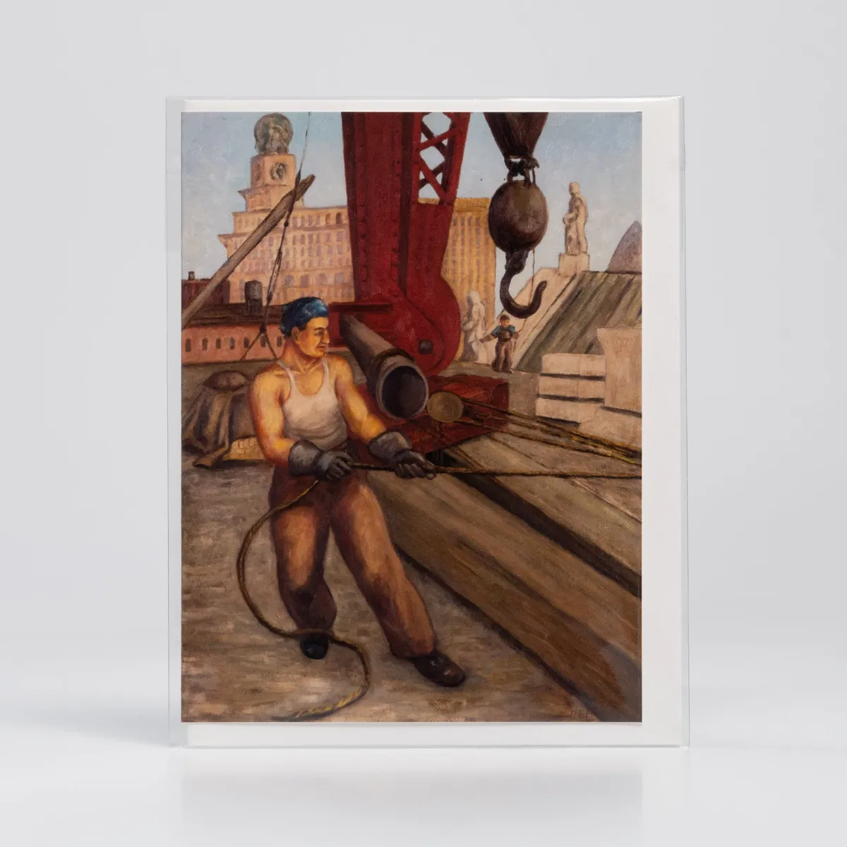 Vesterheim Single Cards-Man on Bullstick by Bernhard Berntsen - Collection Card
