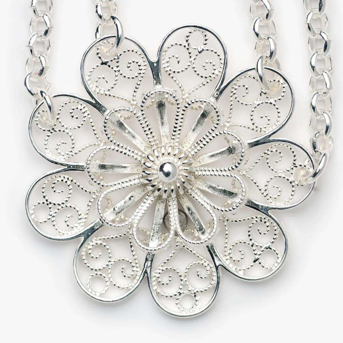 Vesterheim Modern Jewelry-Necklace with Double Chain and Pendant by Sylvsmidja