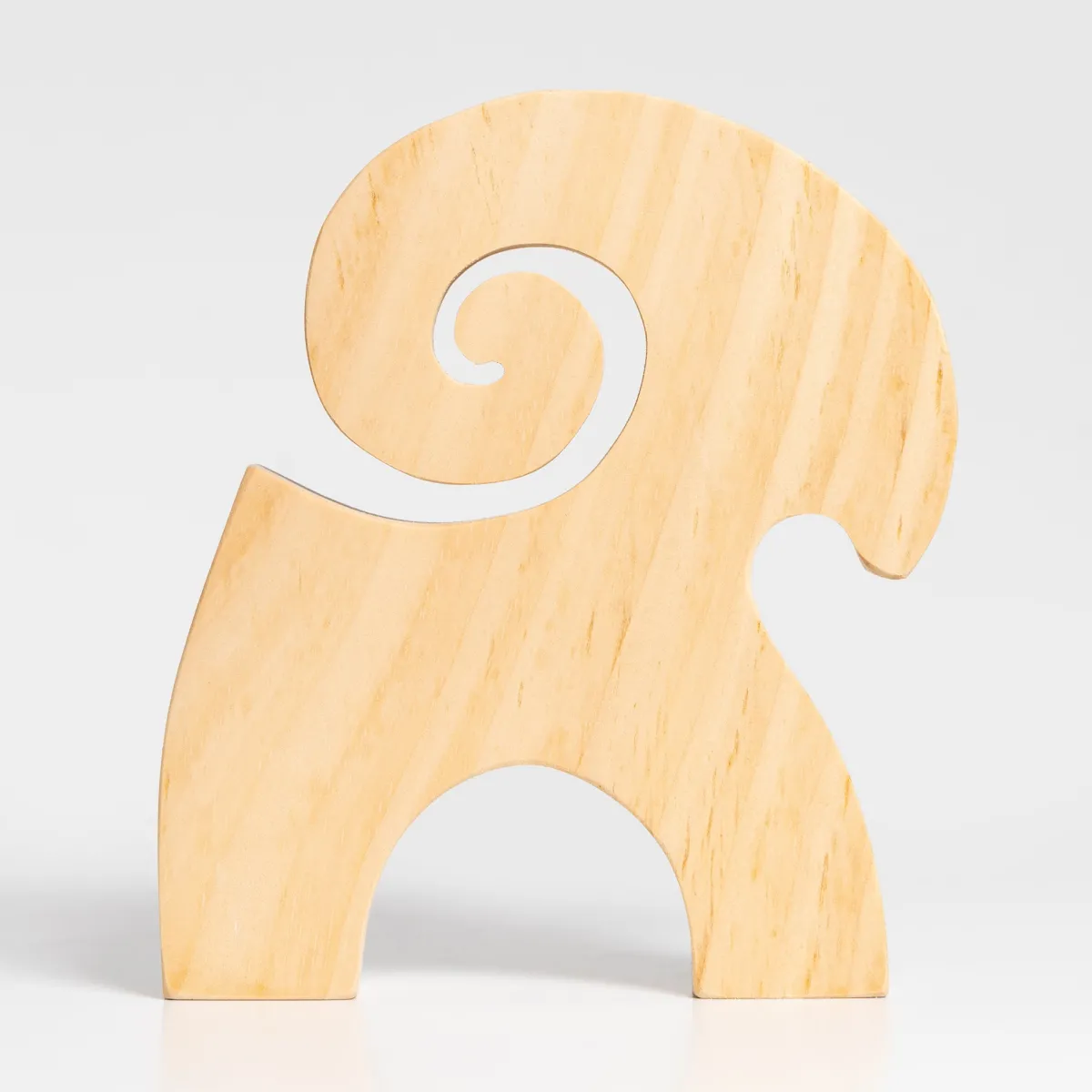 Vesterheim Woodworking | Rosemaling-Nordic Goat Full Curl Woodenware