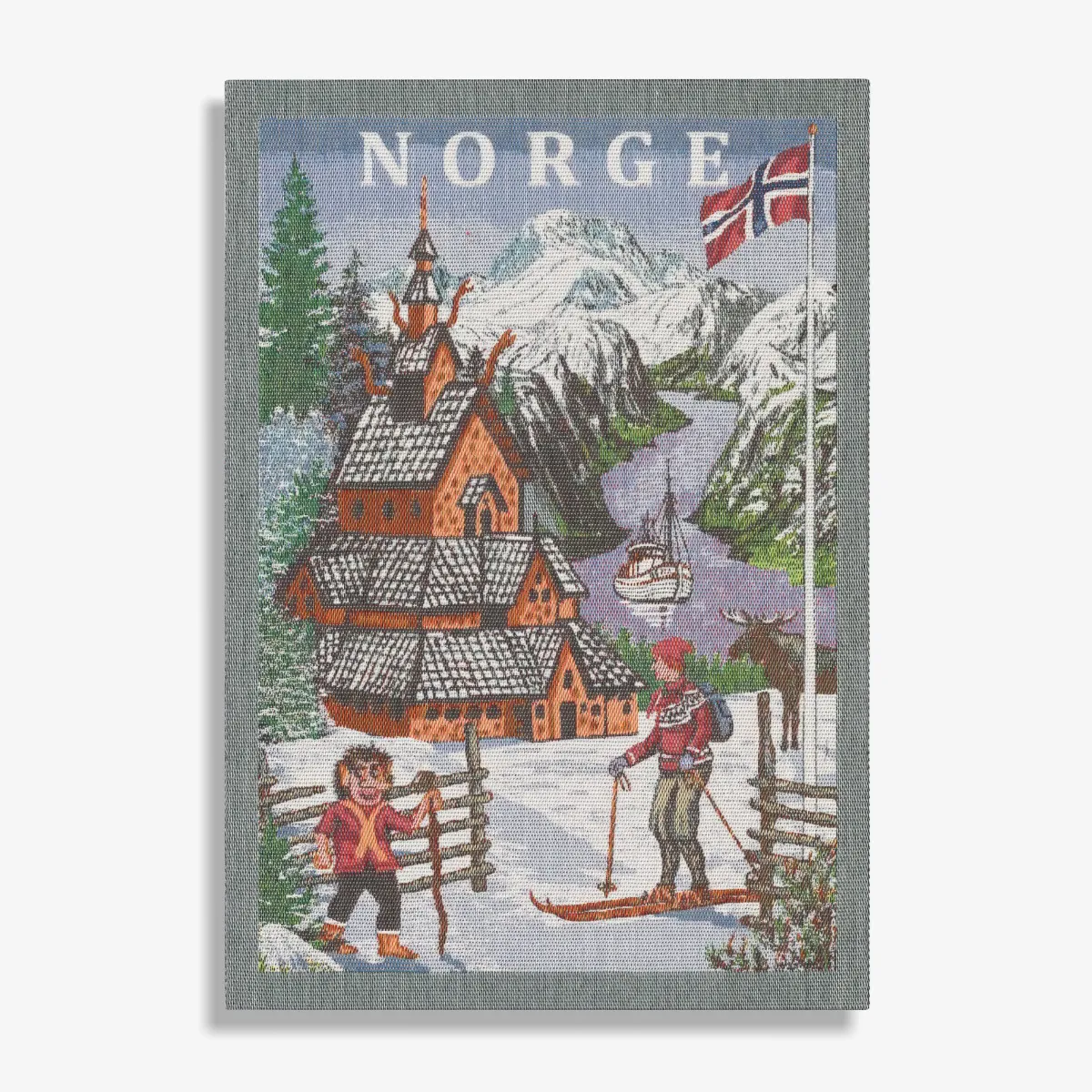 Vesterheim Towels, Runners, & Washcloths-Norge Tea Towel by Ekelund