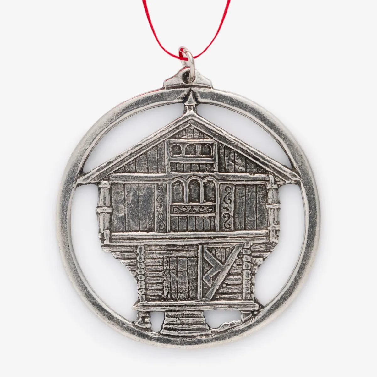 Vesterheim Ornaments-Stabbur Pewter Ornament by Tinn-Per