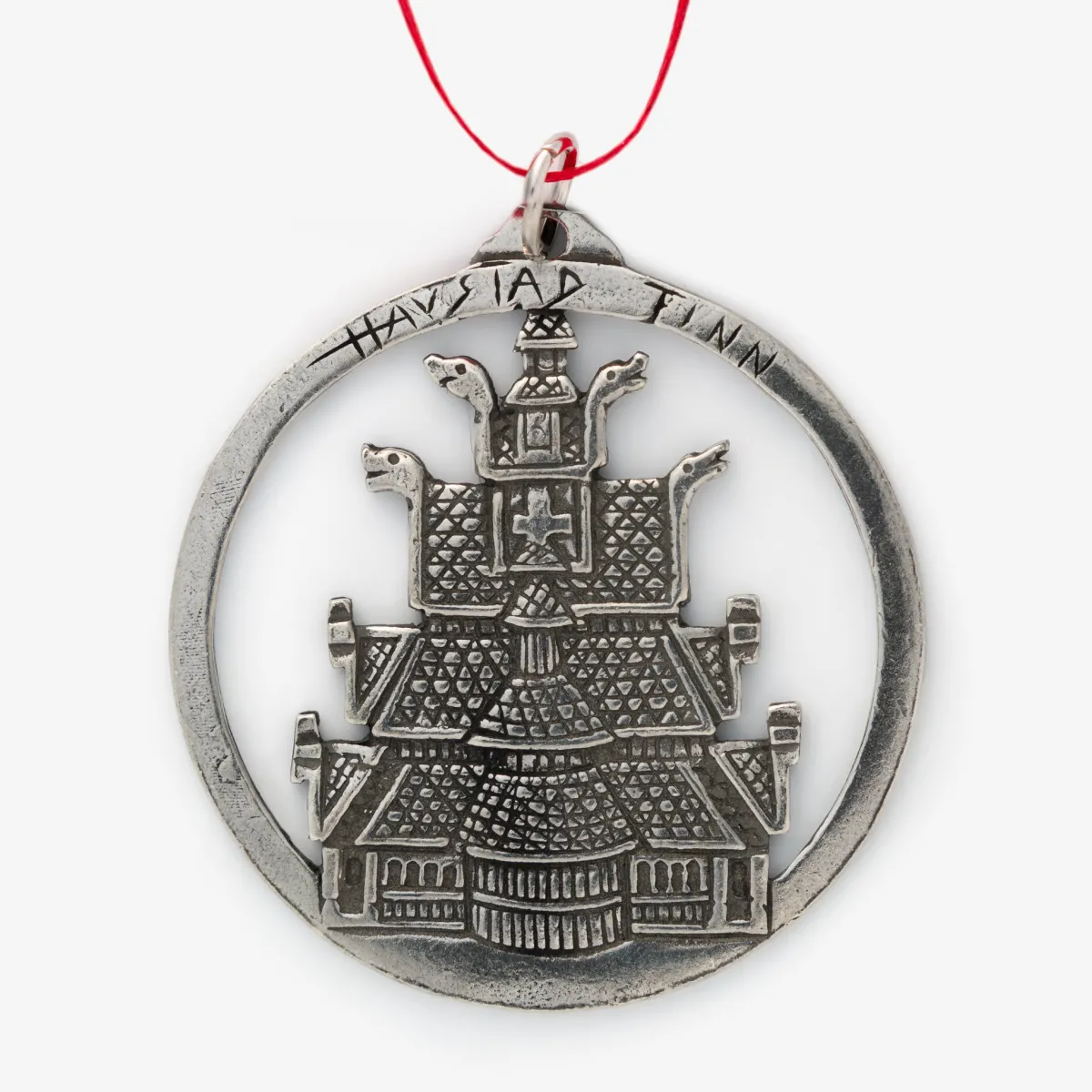 Vesterheim Ornaments-Stav Church Pewter Ornament by Tinn-Per