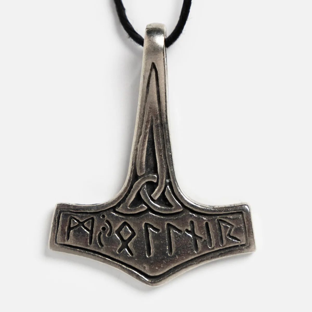 Vesterheim Modern Jewelry-Thor's Hammer with Runes Necklace