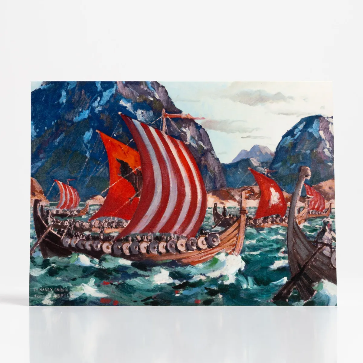 Vesterheim Single Cards-Viking Ship by Jonas Lie – Collection Card