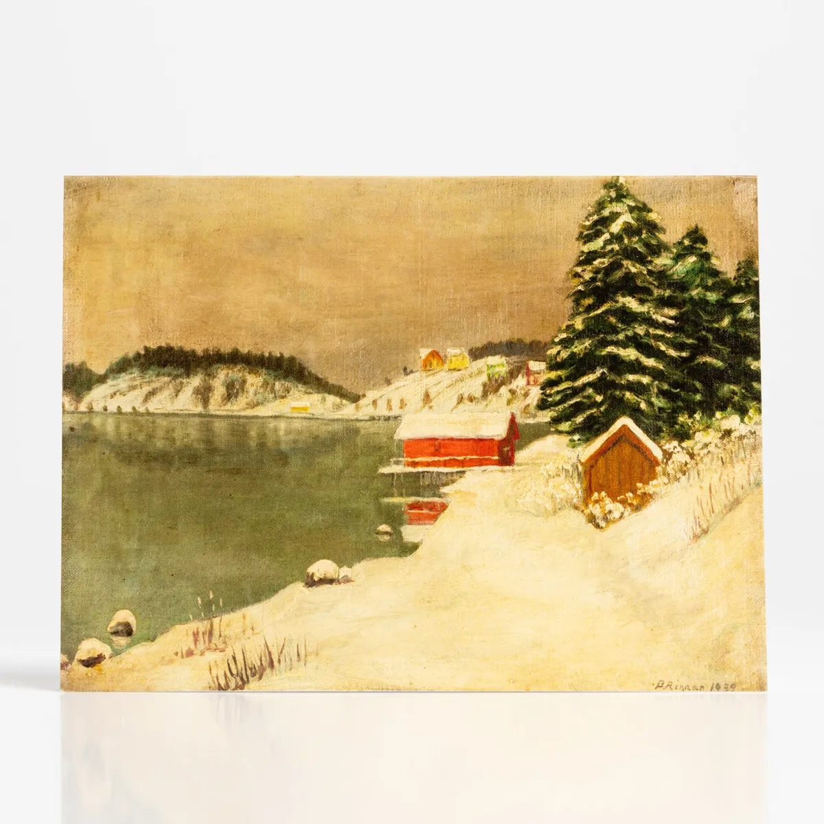 Vesterheim Single Cards-Winter Scene by Bernt Rinnan  - Collection Card