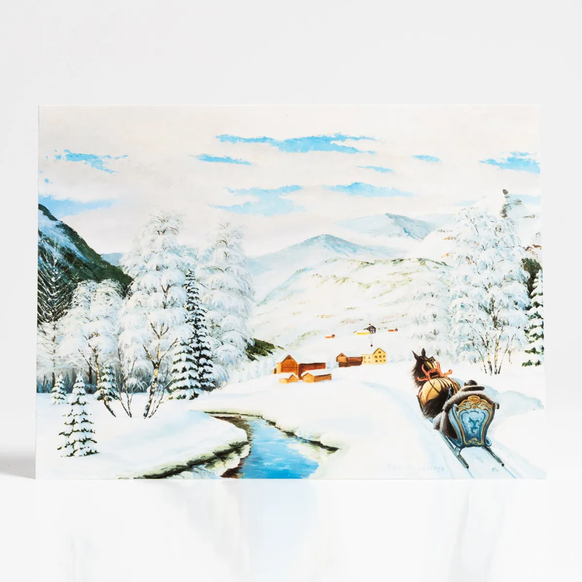 Vesterheim Single Cards-Winter Scene by Reidar Rosenvinge - Collection Card