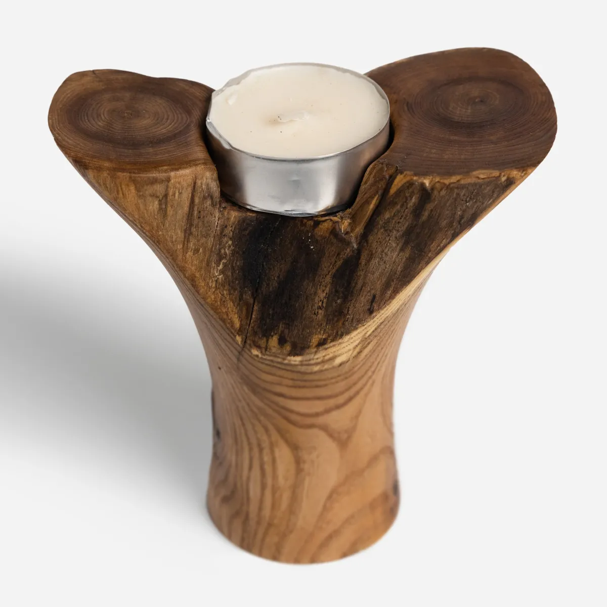 Vesterheim Woodworking-Y-Shaped Wooden Tea Candle Holder